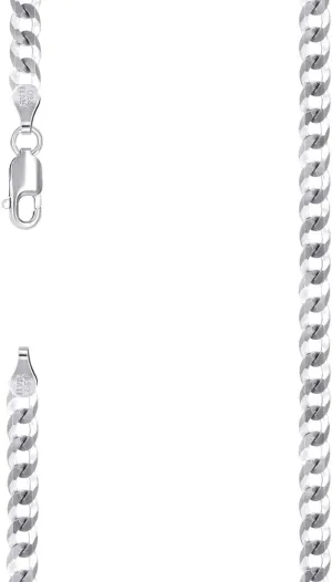 JewelryWeb 925 Sterling Silver Solid Super Flat Comfort Curb Chain Rhodium 4.7mm Anklet 9 Inch-Anklet for Women and Men