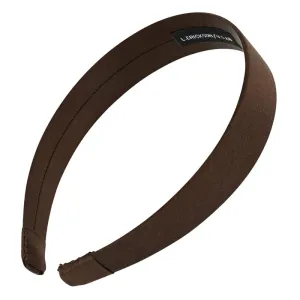 L. Erickson USA 1" Silk Ultracomfort Headband - Sable Brown - 100% Silk Charmeuse, Handmade in the USA