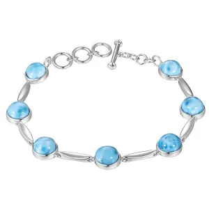 Larimar Water Drops Charm Bracelet