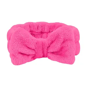 Makeup Headband Soft Hydrotherapy Headband 1 Piece Bow Hairband Women's Facial Coral Velvet Headband For Shower Face Wash