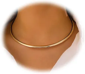 Metal Pearl Open Choker Necklace Adjustable Gold Pearl Choker Necklaces for Women Round Open Cuff Necklace Elegant Cuff Collar Necklace Statement Chain Necklace for Women (Gold Open)
