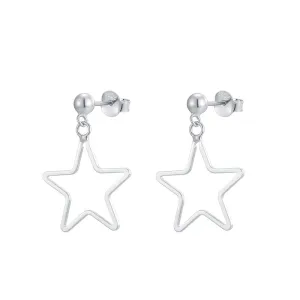 Minimalist 925 Sterling Silver Star Drop Stud Earrings - Gold Plated Piercing Jewelry for Women (gold)