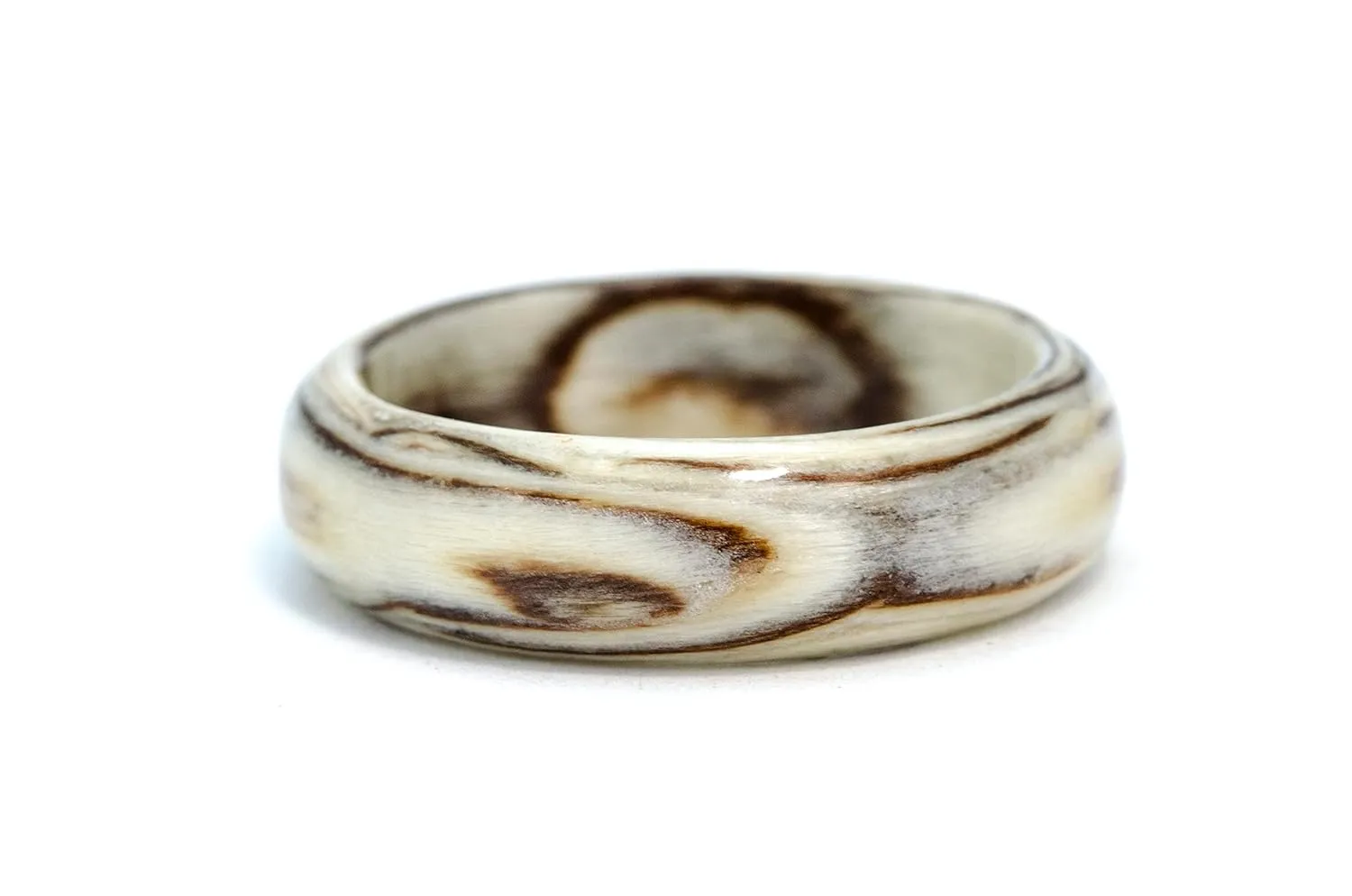 Minimalist Wood Ring from White Birch. Natural Wedding Ring. Wooden Bands.