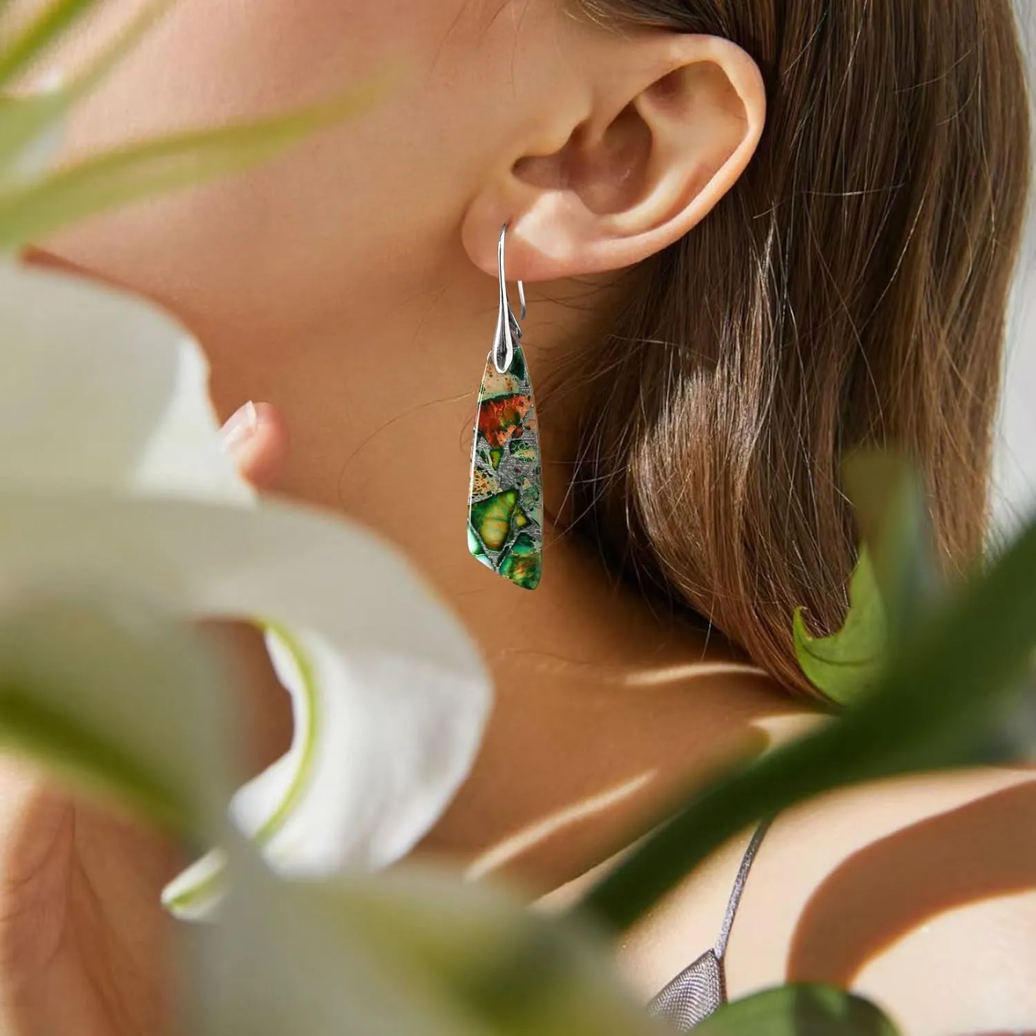 MJartoria Stone Earrings for Women Trendy Vintage Dangle Earrings Drop Earrings Statement Earrings Jewelry Gifts