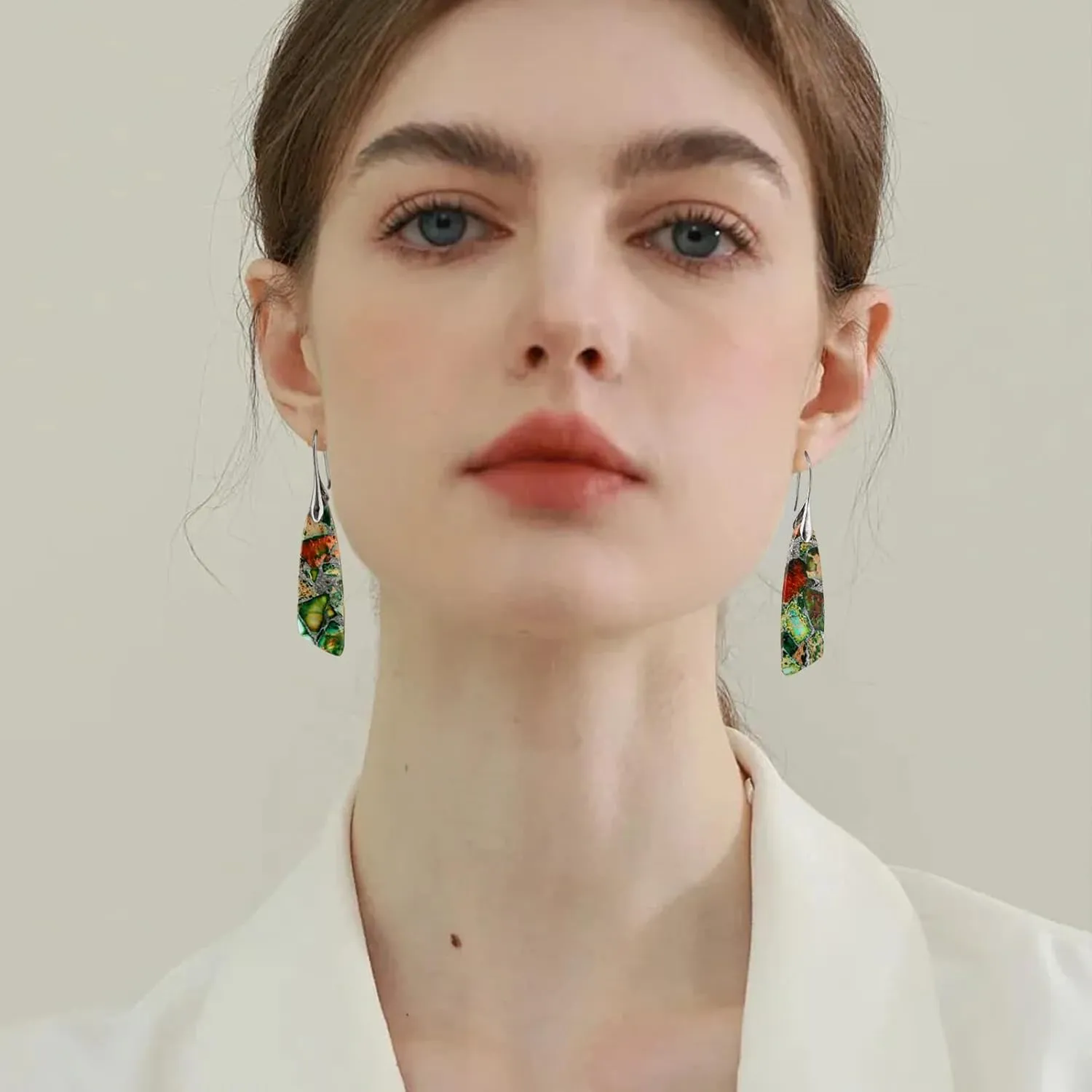 MJartoria Stone Earrings for Women Trendy Vintage Dangle Earrings Drop Earrings Statement Earrings Jewelry Gifts