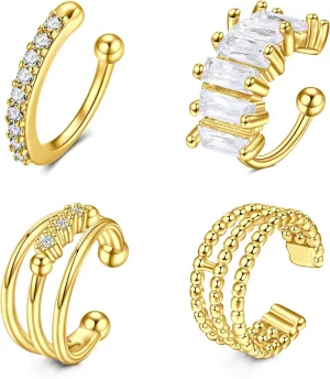 MODRSA Ear Cuff Ear Cuffs for Women Non Piercing Ear Cuff Earrings for Women Fake Earrings Cuff Gold Silver Earring Cuff