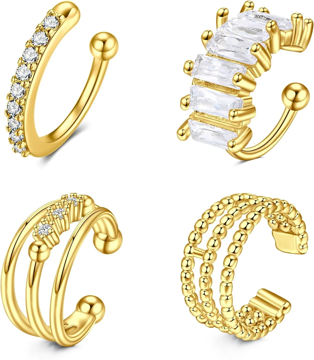 MODRSA Ear Cuff Ear Cuffs for Women Non Piercing Ear Cuff Earrings for Women Fake Earrings Cuff Gold Silver Earring Cuff