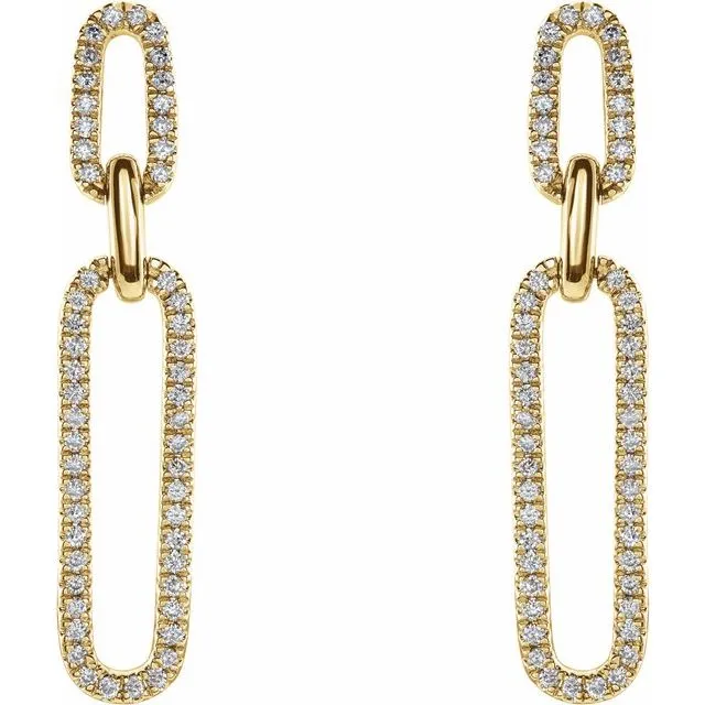 Natural Diamond Link Earrings