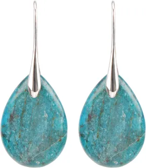 Natural Stone Teardrop Earrings Crystal Healing Birthstone Dangle Earrings
