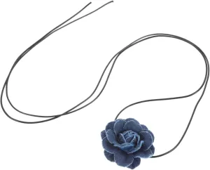 Necklace Butterfly Choker Denim Floral Tie Collar Summer Statement Necklace