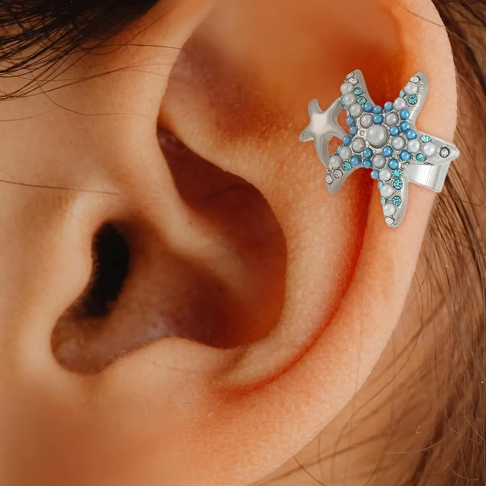 Ocean Earrings for Women | Starfish Earrings | Seashell Earrings | Ear Cuffs Clip-On Earrings Non Piercing for Women|Summer Beach Ocean Jewelry for Women
