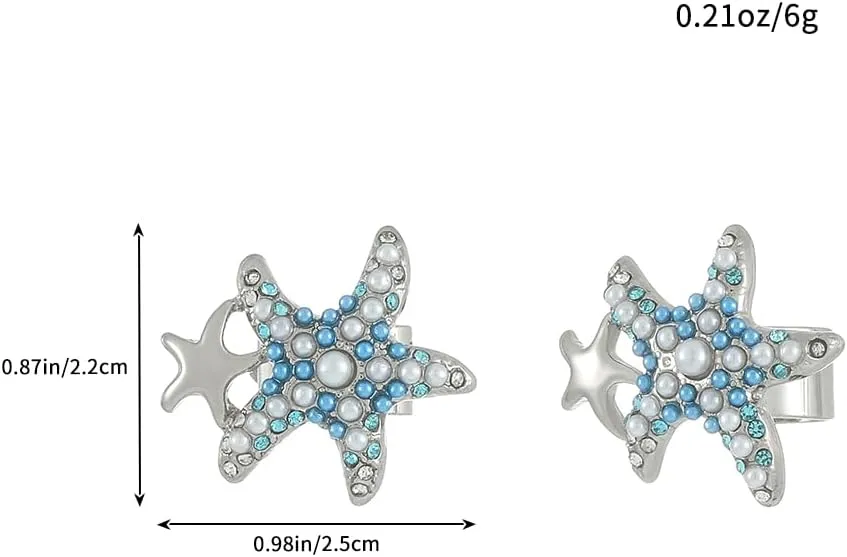Ocean Earrings for Women | Starfish Earrings | Seashell Earrings | Ear Cuffs Clip-On Earrings Non Piercing for Women|Summer Beach Ocean Jewelry for Women