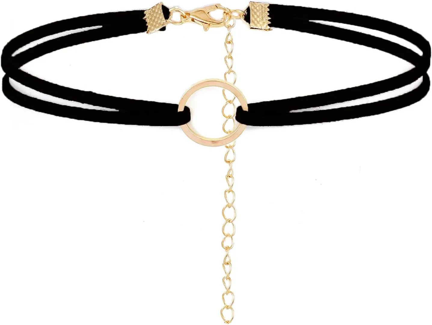Olbye Karma Choker Necklace Gold Circle Necklaces Jewelry for Women Charm Leather Necklace Cord Choker