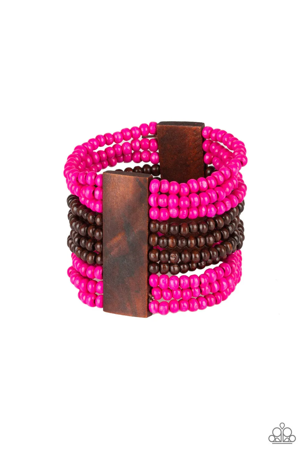 Paparazzi Accessories  - JAMAICAN Me Jam #B215 Drawer 1/2 - Pink Bracelet