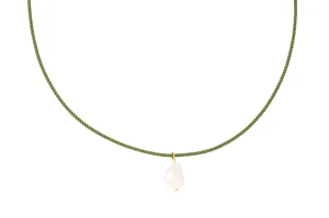 pearl   sage cord necklace