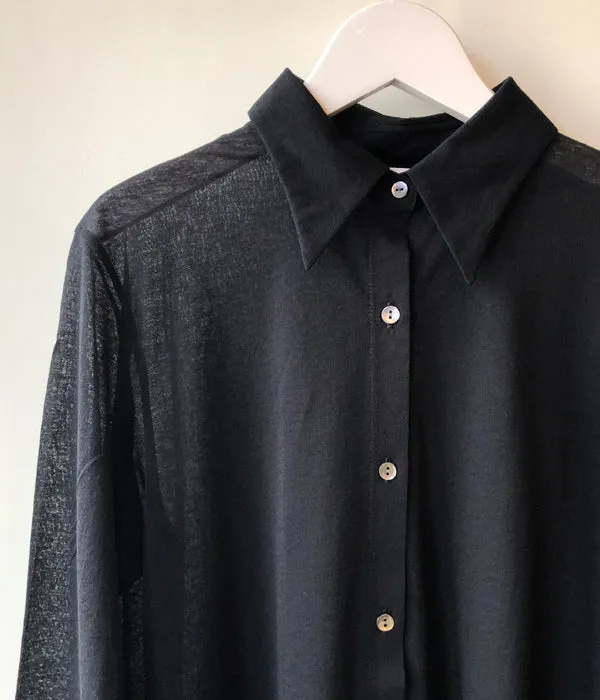 PHEENY/COTTON NYLON SEER SHIRT(BLACK)