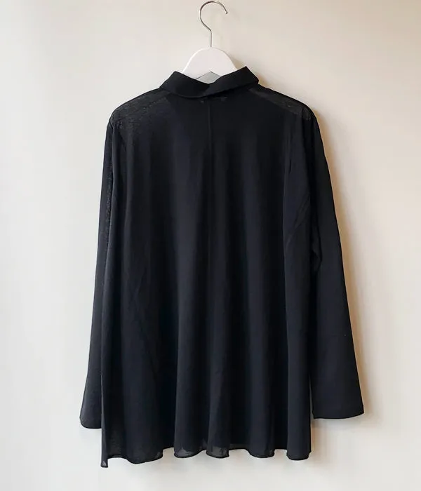 PHEENY/COTTON NYLON SEER SHIRT(BLACK)