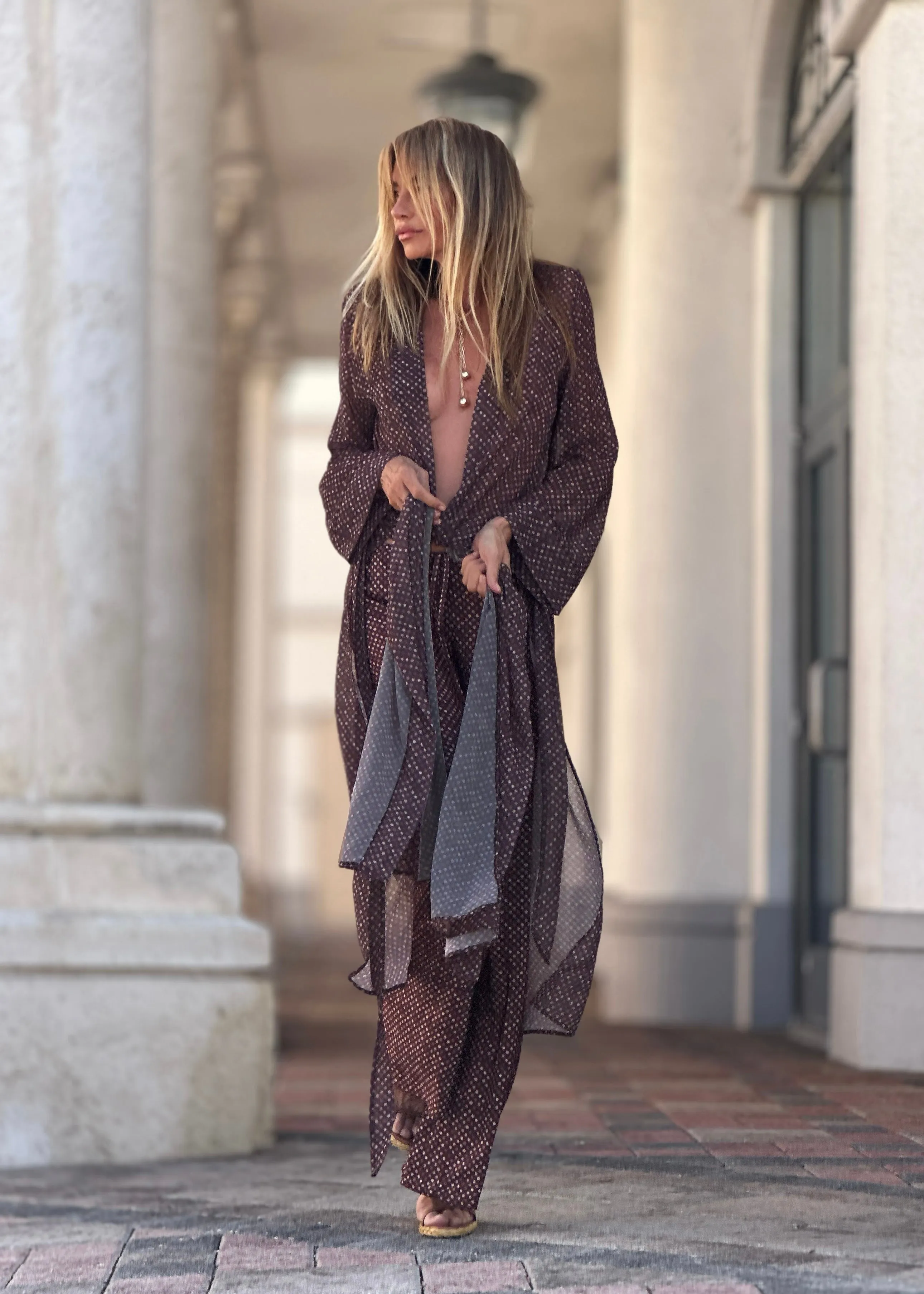 Phoebe Kaftan Wine Drops