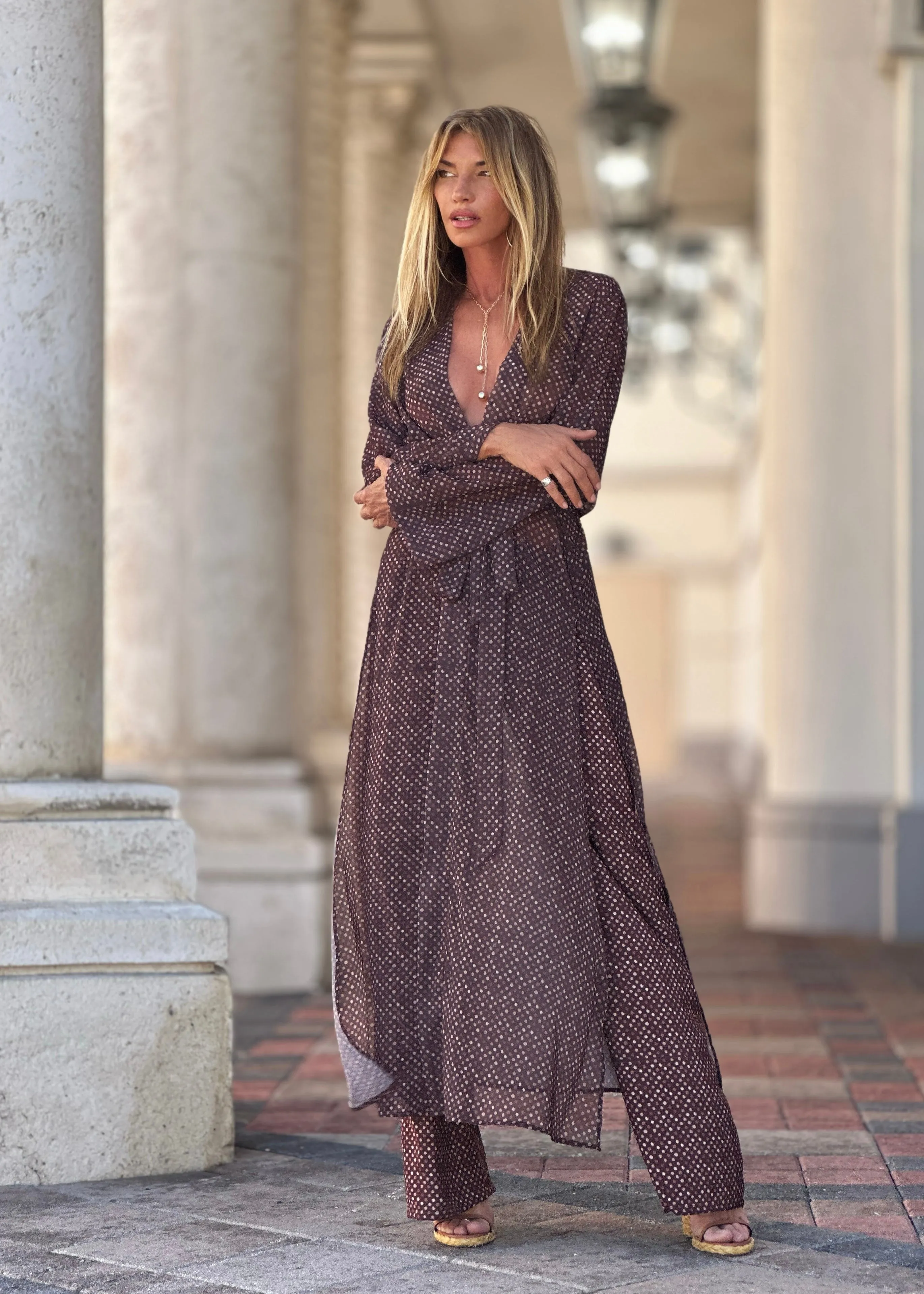 Phoebe Kaftan Wine Drops