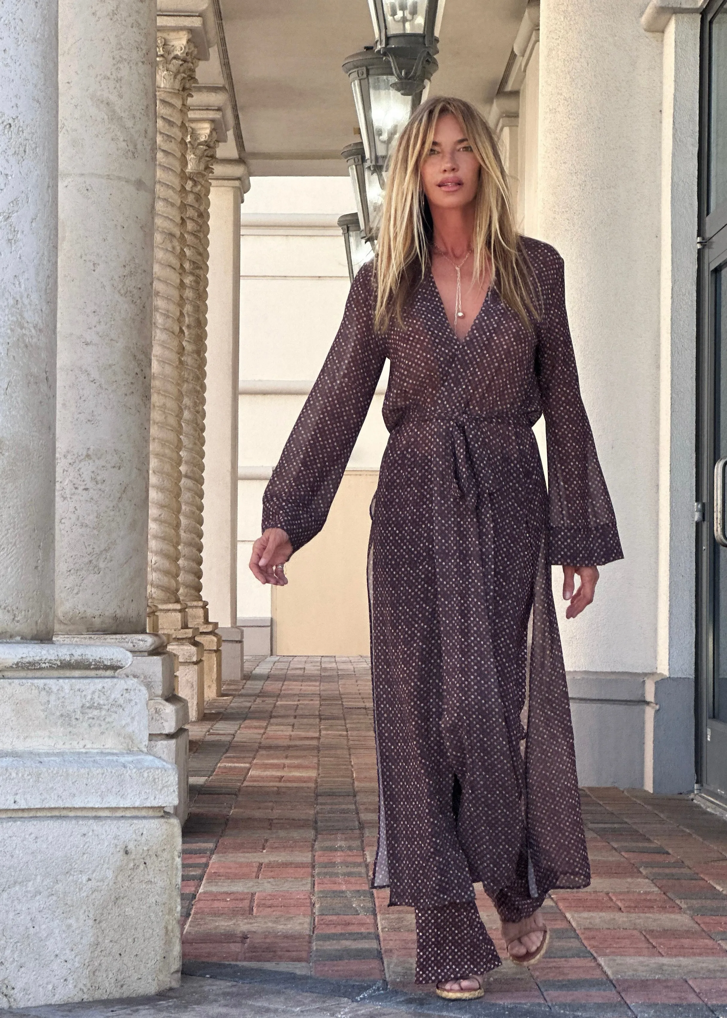Phoebe Kaftan Wine Drops