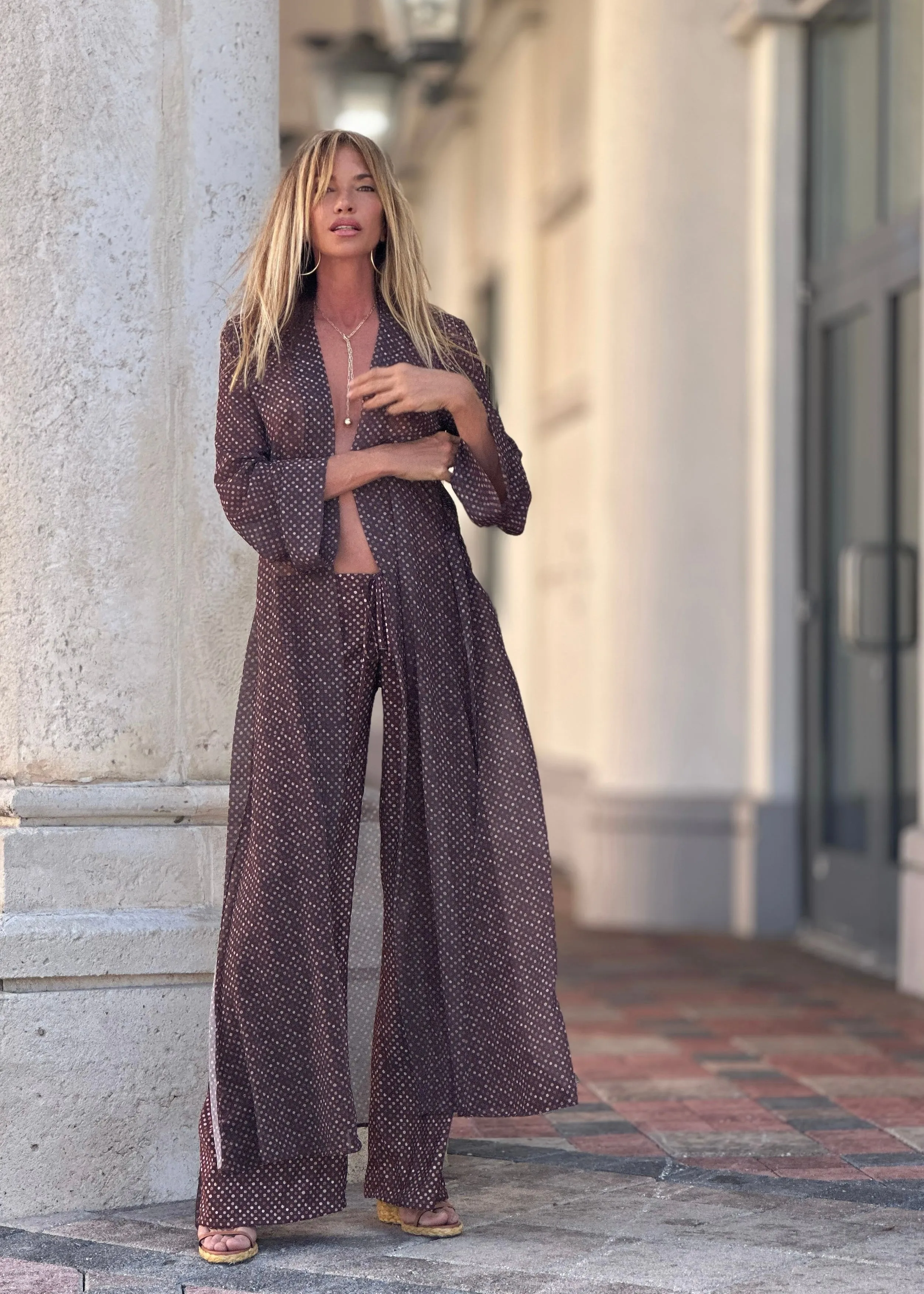 Phoebe Kaftan Wine Drops