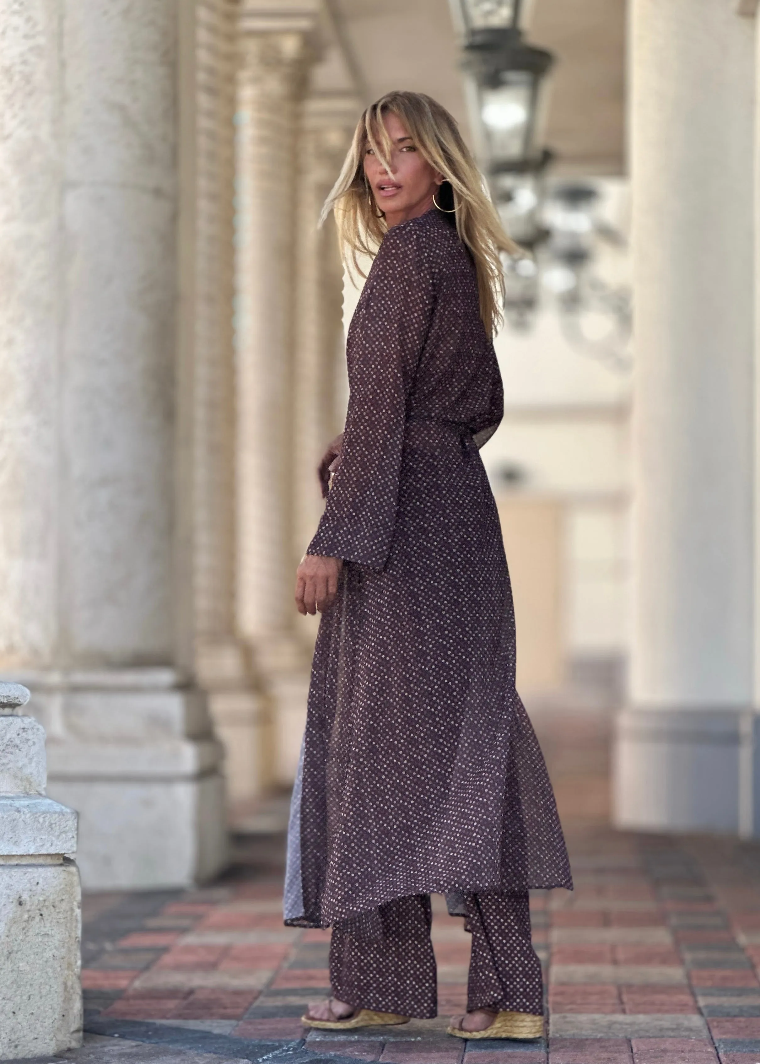 Phoebe Kaftan Wine Drops