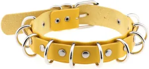 Punk Leather Neck Collar Choker Necklace for Women Handmade Adjustable Hip Hop Costume Cosplay Nightclub Choker