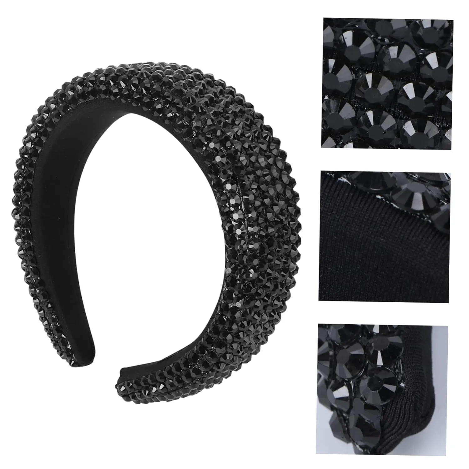 Rhinestone Hair Hoop Wide Bridal Headband Crystal Headwear for Women Fashion Jewelry
