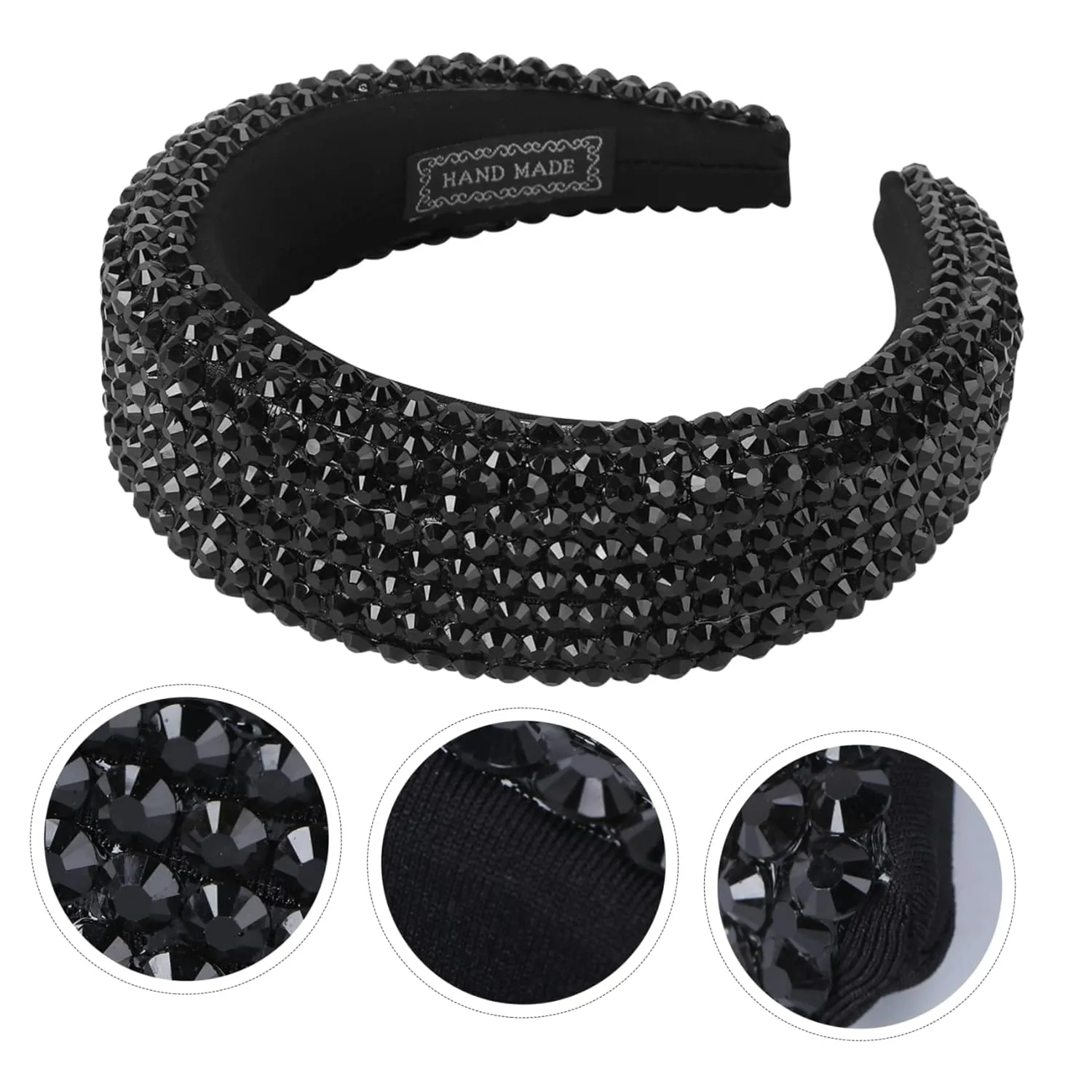Rhinestone Hair Hoop Wide Bridal Headband Crystal Headwear for Women Fashion Jewelry