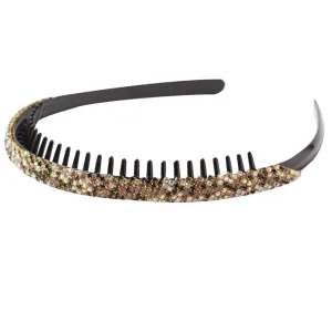 Rhinestone Headband Toothed Hair Hoop for Women Fashion Hair Clip Wide Band and Anti-slip Design Random Style