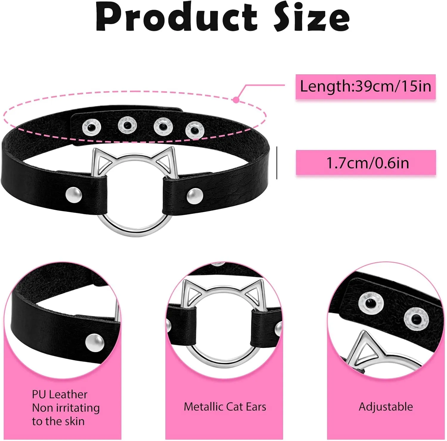 Ronglry Black Velvet Choker Necklace for Women - Adjustable Layered Goth Chokers for Party, Cosplay & Gift