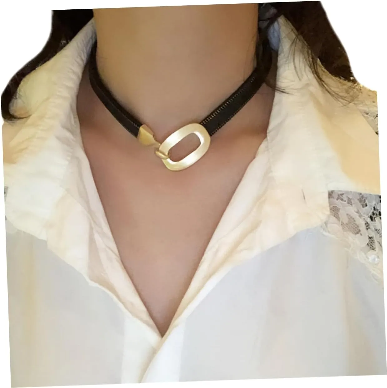 SHINEOFI Black Short Necklace Collar Choker Fashionable Clavicle Chain for Women Elegant Accessory for Parties and Banquets Ladies and Girls