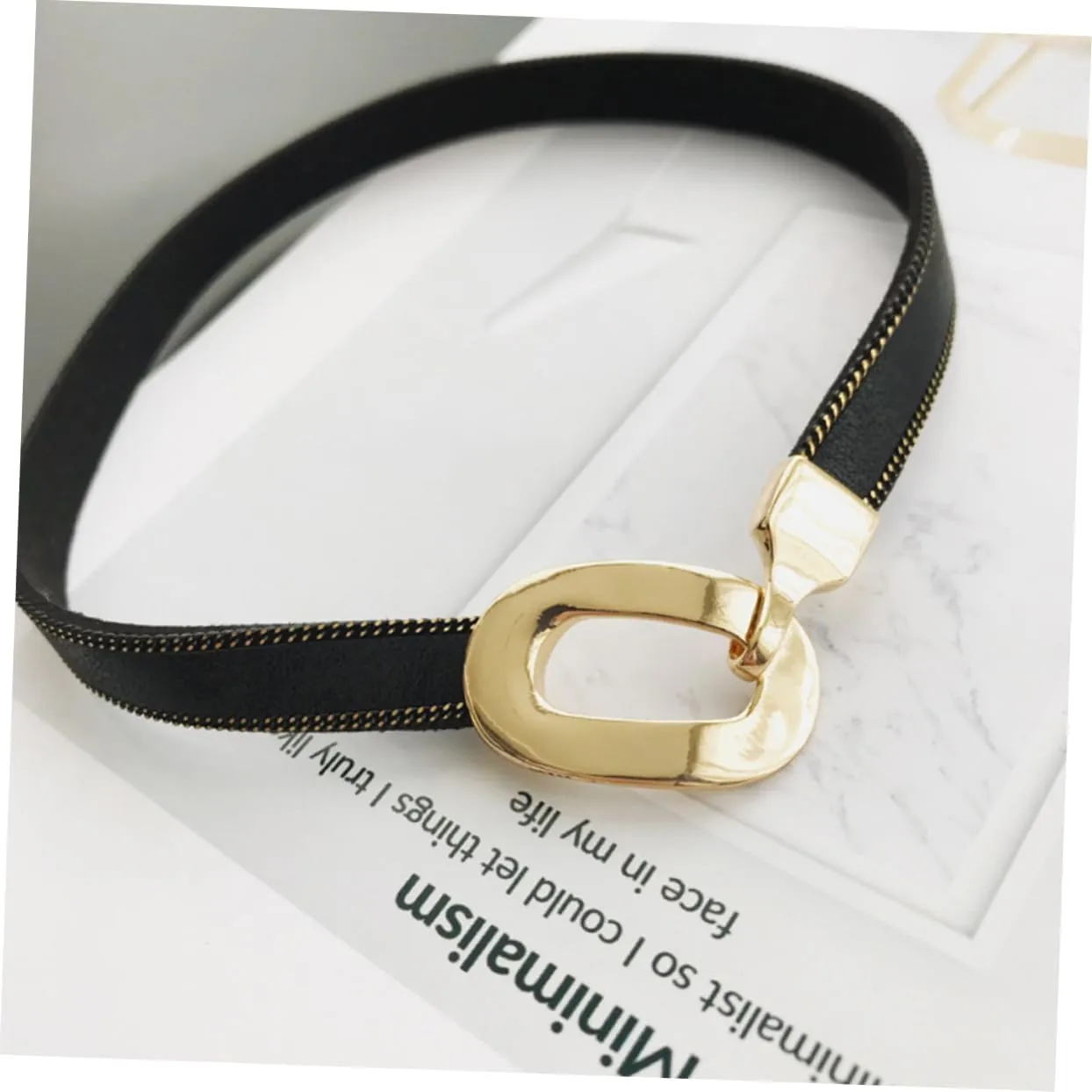 SHINEOFI Black Short Necklace Collar Choker Fashionable Clavicle Chain for Women Elegant Accessory for Parties and Banquets Ladies and Girls