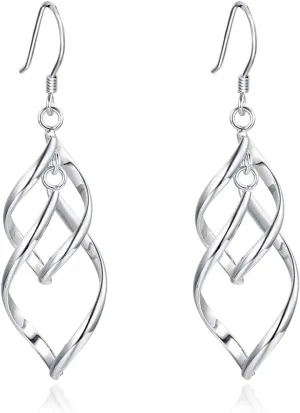 Silver Dangle Drop Earrings, Hypoallergenic Lightweight Statement Dangling Earrings for Women