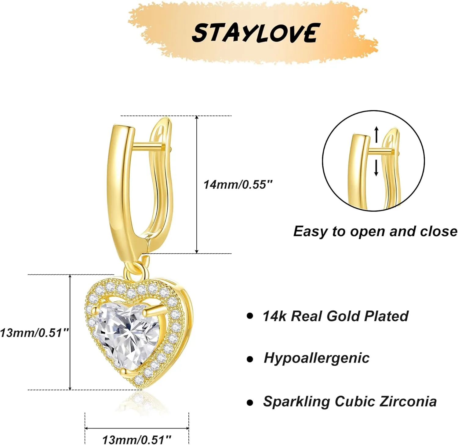 Small Gold Drop Dangle Earrings for Women Hypoallergenic 14k Gold Plated Dainty Small Gold Huggie Hoop Earrings