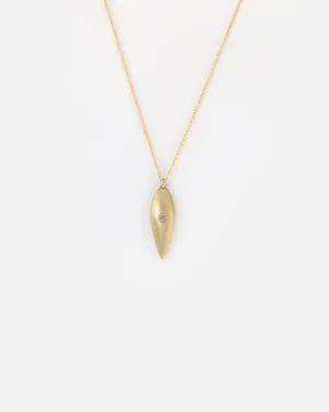Small Leaf / One Diamond Pendant