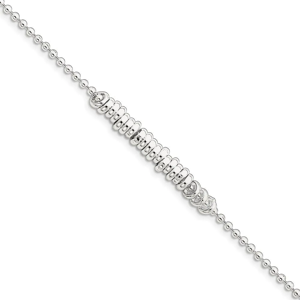 Solid 925 Sterling Silver 10inch Unique Love Ring Anklet 10"