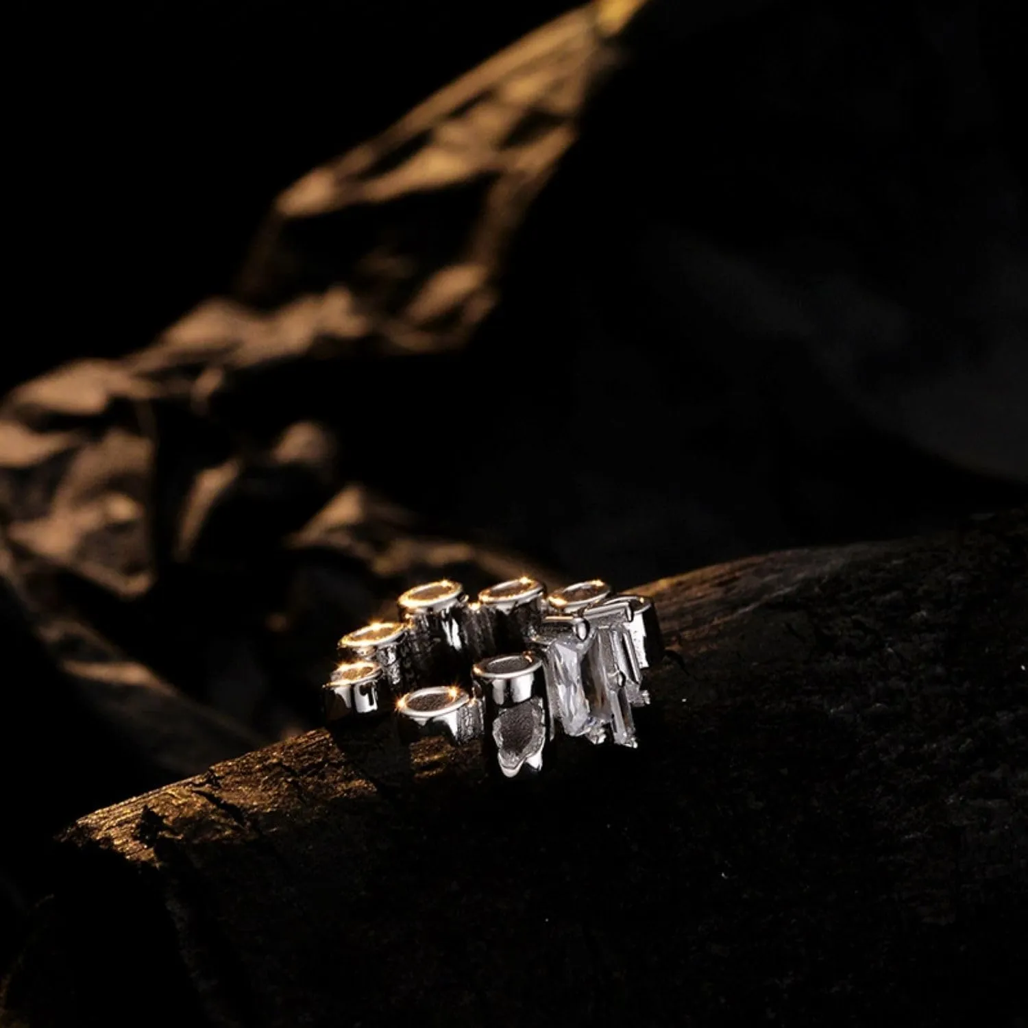 Sterling Silver Ear Cuff, Ear Cuff Non Piercing, Fashion Unique Irregular Ear Cartilage Cuff, Fake Earrings for Women