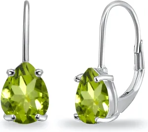 Sterling Silver Earrings for Women, Birthstone Earrings, Genuine-Synthetic Gemstone Earrings, Teardrop Earrings, Leverback Earrings, Huggie Earrings for Women, Dangle Earrings, Drop Earrings for Women