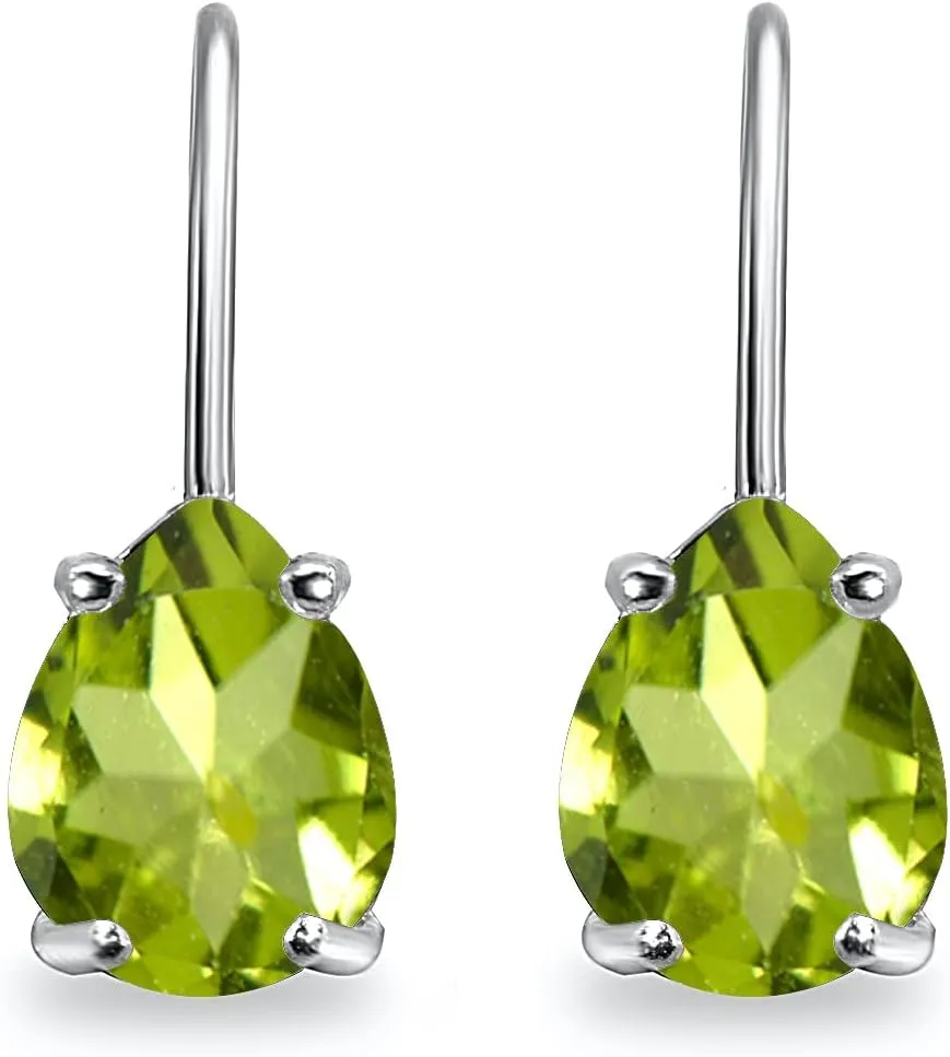 Sterling Silver Earrings for Women, Birthstone Earrings, Genuine-Synthetic Gemstone Earrings, Teardrop Earrings, Leverback Earrings, Huggie Earrings for Women, Dangle Earrings, Drop Earrings for Women