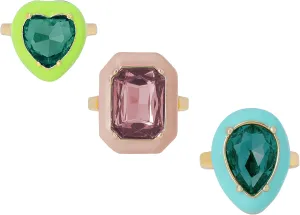 Stone Gem Ring Set
