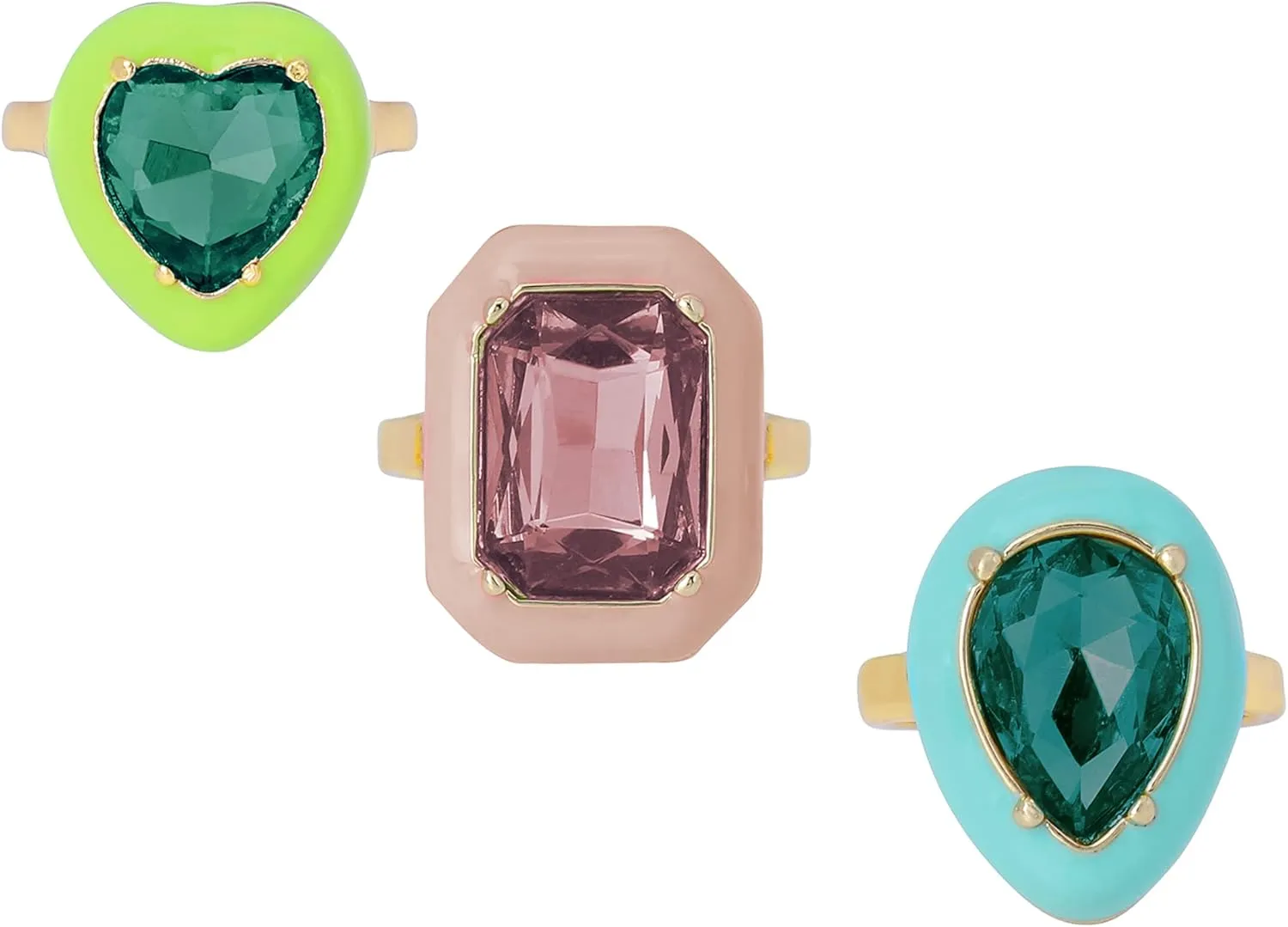 Stone Gem Ring Set