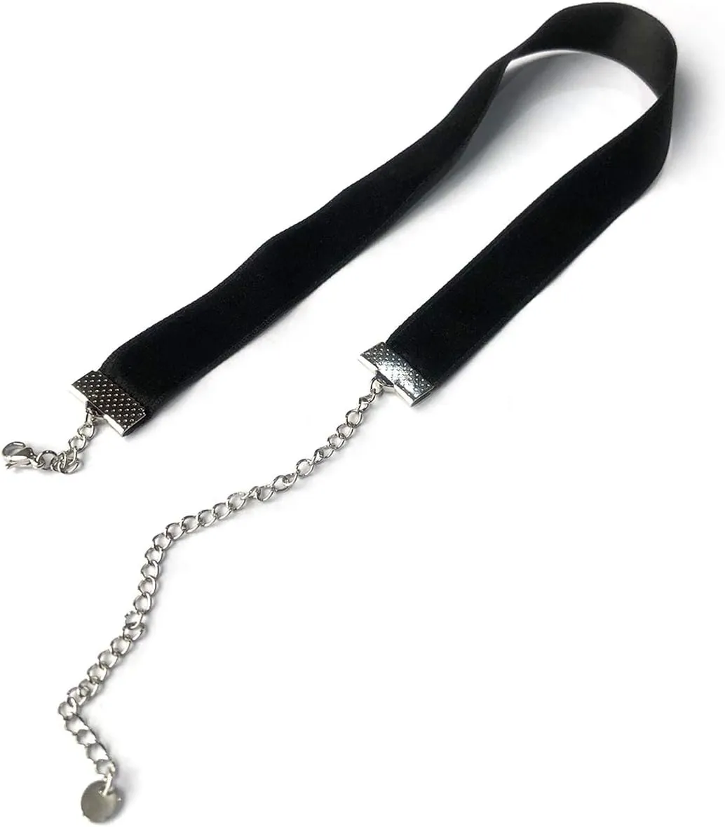 THXSILK Silk Choker, Choker Necklace for Women, Necklaces Black Classic Silk Choker
