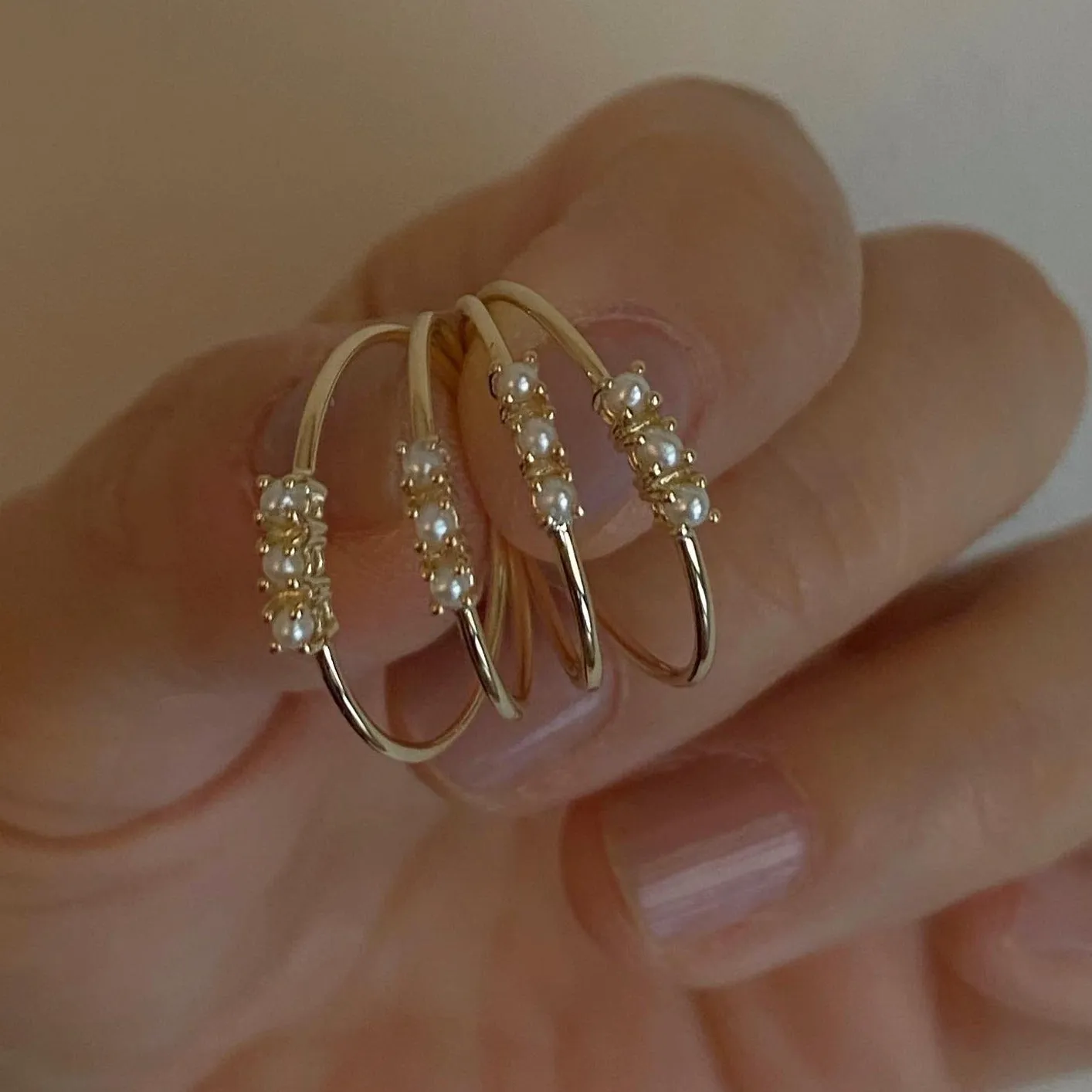 Tri Pearl Ring