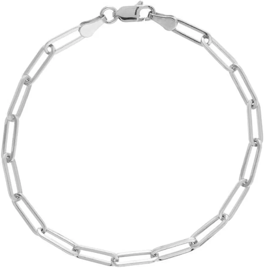 Verona Jewelers 925 Sterling Silver Anklets For Women, Ankle Bracelets Basic Chain Link Girls Anklets, Beach Bead Anklet, Summer Jewelry, 10 Inch Anklet (paperclip)