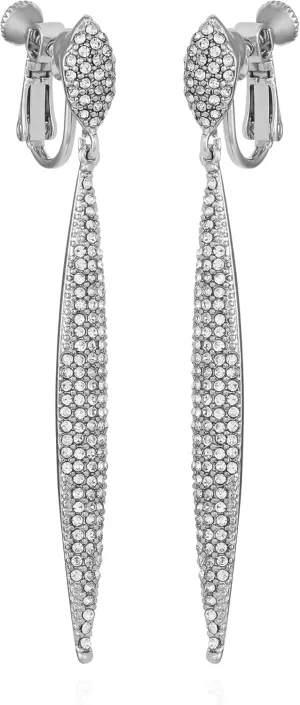 Vince Camuto Silver-Tone Crystal Glass Stone Spear Drop Earrings For Women
