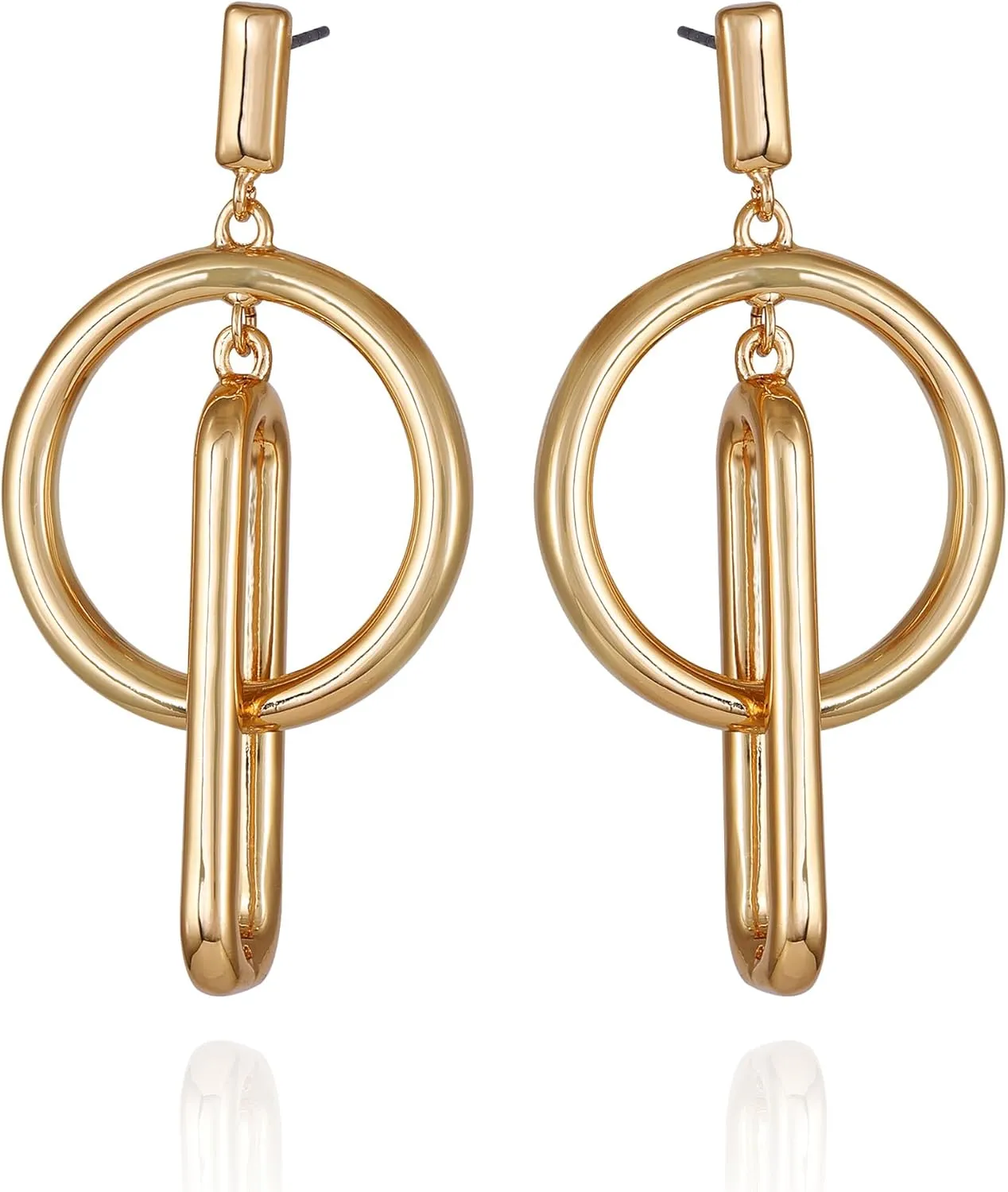 Vince Camuto Two Tone Hoop Drop Dangle Earrings