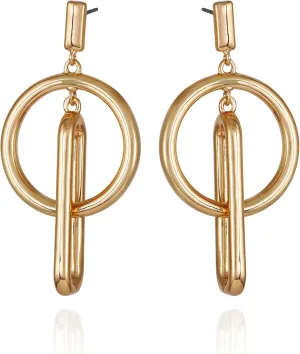 Vince Camuto Two Tone Hoop Drop Dangle Earrings