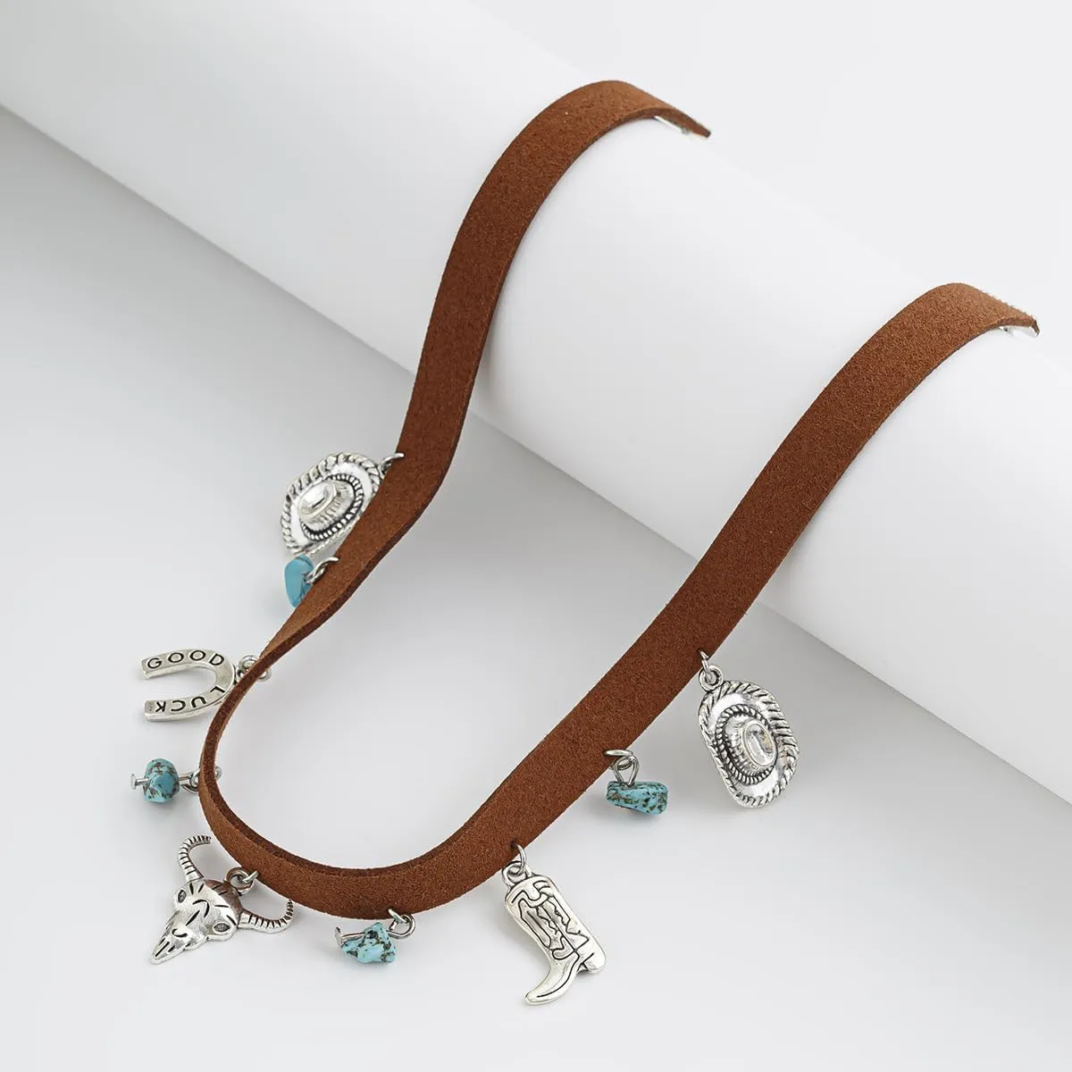 Western Turquoise Choker Necklace for Women Gothic Black Choker Necklaces Boho Summer Cowgirl Rodeo Country Concert Outfits Jewelry Accessories