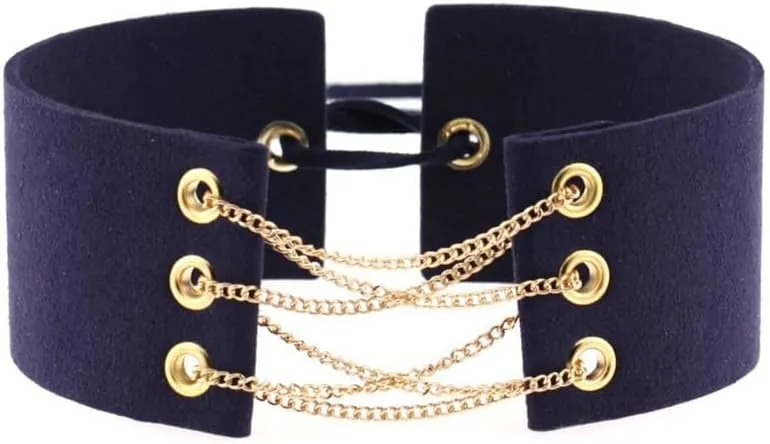Wide Women Velvet Choker Necklace Handmade Adjustable Costume Cosplay Nightclub Punk Neck Collar Choker